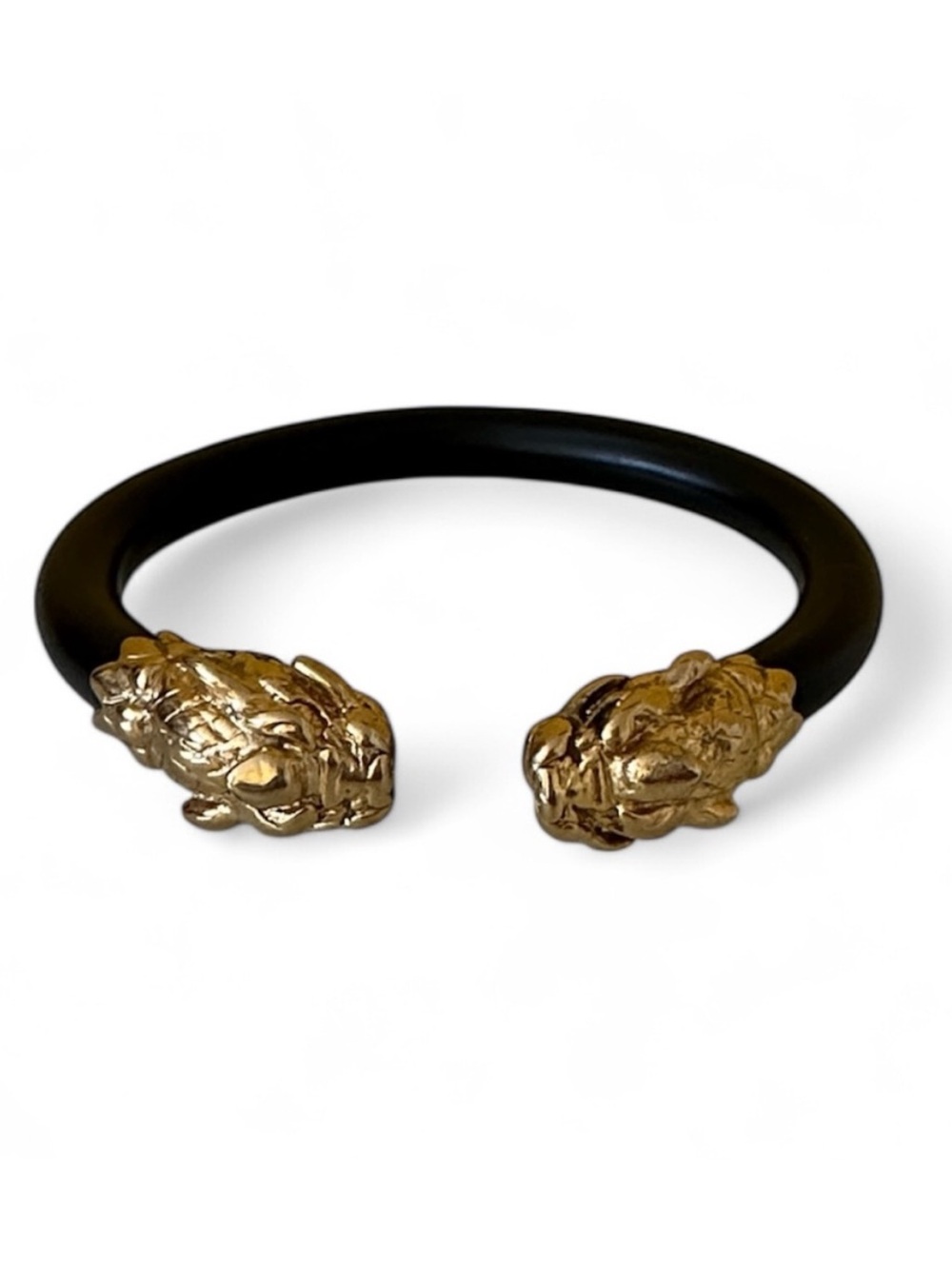 Black and Gold Bracelet with Lion Heads Unisex